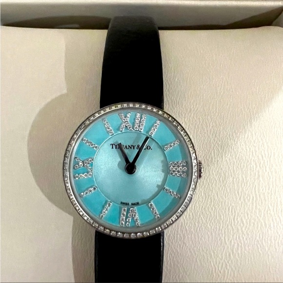 π Tiffany & Co Diamond Watch in signature Blue π - Picture 1 of 13